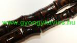  Barna (2) Tibeti Dzi Achát Henger Ásványgyöngy Gyöngyfüzér 21-22x13-14mm