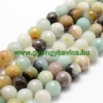  Fazettált Amazonit (2) Ásványgyöngy 4mm