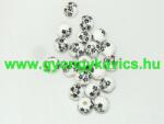  Fekete Virágos Porcelán Gyöngy 12mm