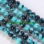  Türkiz Türkizkék Fekete Jade Ásványgyöngy 6mm