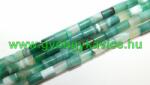  Zöld Achát Oszlop Ásványgyöngy Gyöngyfüzér 8x12mm