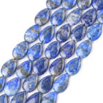 Lapos Csepp Lazurit Lápisz Lazuli Ásványgyöngy Gyöngyfüzér 15x10x4mm