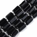  Fazettált Fekete Turmalin Téglalap Oszlop Ásványgyöngy 8-11x6-8x5-7mm