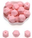  Rózsaszín (4) Hexaéder Szilikon Gyöngy 17mm