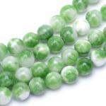  Zöld Fehér Jade Ásványgyöngy 6mm