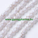  Fazettált Fehér Tibeti Dzi Achát (2) Ásványgyöngy Gyöngyfüzér 8mm