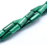  Zöld Malachit Oszlop Henger Ásványgyöngy 9-10x4mm