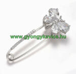  Ezüst (2) Cirkón Cirkónia Lepke Pillangó Bross Brosstű Bross Kitűző 58x25mm