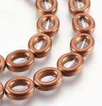  Réz Hematit Ovális Gyűrű Ásványgyöngy 10x8x3mm
