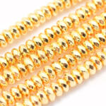  Fazettált Arany Hematit Korong Ásványgyöngy 4x2mm