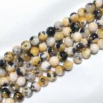  Fekete Fehér Narancssárga Jade Ásványgyöngy Gyöngyfüzér 8mm