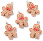  Resin Műgyanta Mézeskalács Figura Mézi Medál 27, 5x19, 5mm
