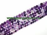  Lila Achát Ásványgyöngy Gyöngyfüzér 6mm