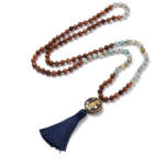  Matt Amazonit Fagyöngy (9) Ásvány Nyaklánc Mala 8mm 108 db Gyöngy 104cm Kuanjin Kuan Jin Kuanyin Kuan Yin Guanjin Guan Jin Guanyin Guan Yin Medál