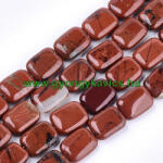  Vörös Jáspis Téglalap Ásványgyöngy 17, 5-18, 5x13-13, 5mm