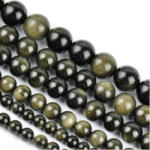  Arany Obszidián Ásványgyöngy Gyöngyfüzér 10mm