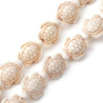  Szintetikus Türkiz Fehér Teknős Gyöngy Gyöngyfüzér 17-18x14x6-8mm