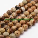  Fazettált Képjáspis Ásványgyöngy Gyöngyfüzér 8mm