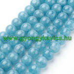  Akvamarin Jade (sötét) Ásványgyöngy Gyöngyfüzér 10mm