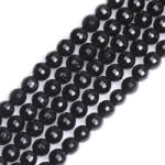 Fazettált Fekete Jade Ásványgyöngy 6mm