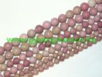  Matt Rodonit Rodokrozit Ásványgyöngy Gyöngyfüzér 8mm