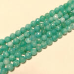  Fazettált Akvamarin Jade Ásványgyöngy 8mm