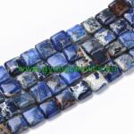  Kék Tengeri Jáspis Regalit Kocka Ásványgyöngy 10x10x4mm