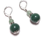  Zöld Aventurin Ásvány Fülbevaló 40mm