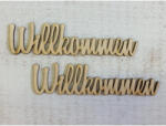  Natúr fa - "Willkommen" felirat 15cm 2db/csomag - KIFUTÓ - csinaldmagadshop