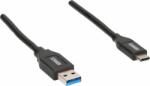 SCHWAIGER USB 3.0-A apa - USB 3.1-C apa Adat- és töltőkábel 1m - Fekete (CK3141533) - bestmarkt