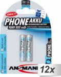 ANSMANN Phone maxE NiMH Micro AAA 800 mAh Újratölthető elem (12x2/csomag) (502854)