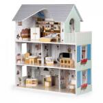 ECOTOYS Casuta de papusi inalta din lemn cu mobilier Emma (EDI8301) Casuta papusi