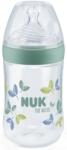 Nuk Шише със силиконов биберон NUK for Nature - 260 ml, размер M, Зелено (10742003) - ozone