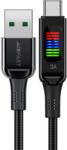 ACEFAST C7-04 USB-A USB-C 60W 1.2m kábel kijelzővel - fekete - smartdiszkont