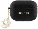 GUESS GUAP2PGEHCDK tok AirPods Pro 2-höz - fekete Fixed Glitter Heart Diamond Charm