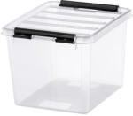 SMARTSTORE Műanyag tárolódoboz, 3 liter, fekete fogantyúkkal, SMARTSTORE "Classic 3", átlátszó (CSDSMART27) - onlinepapirbolt