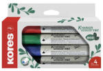 Kores Tábla- és flipchart marker készlet, 3-5 mm, vágott, KORES "ECO K-Marker XW2", 4 különböző szín (IK20744) - onlinepapirbolt