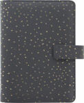 FILOFAX Kalendárium, gyűrűs, betétlapokkal, personal méret, FILOFAX, "Confetti", fekete (NFX028722) - onlinepapirbolt