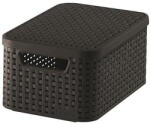 Keter Rattan hatású kosár tetővel, 6l, barna, CURVER, "Style S (CSCR7SBT) - onlinepapirbolt