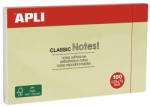 APLI Öntapadó jegyzettömb, 125x75 mm, 100 lap, APLI "Classic", sárga (LNP10976) - onlinepapirbolt