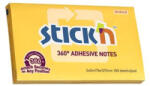 STICK N Öntapadó jegyzettömb, 76x127 mm, 100 lap, STICK N „360°, sárga (SN21555) - onlinepapirbolt