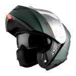 MT Helmets Genesis Green Matt A6 Cască Moto Flip-Up DOT / ECE 22.06 1650gr cu Sunvisor MTH000KRA498 (MTH000KRA498)