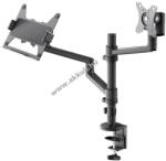 Goobay Asztalra rögzíthető monitor állvány laptop állvánnyal, 17 és 32 (43 - 81 cm) között