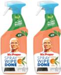 Mr. Proper Spray Wipe Done degresant de curățare Peps Mandarin 2x800ml