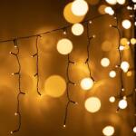 DekorTrend Crystalline toldható jégcsapfüzér 3 x 0, 4 m, 100 db MELEG FEHÉR LED, fekete kábel KAT 204