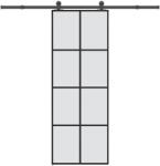 vidaXL ESG üveg és alumínium tolóajtó fémszerelvény-szettel 76x205 cm (3332888)