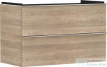Hansgrohe XELU Q 98x49, 5 cm-es 2 fiókos fali szekrény króm fogantyúval, természetes tölgy 54033000 (54033000)