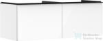 Hansgrohe XELU Q 136x57 cm-es 2 fiókos fali szekrény pulthoz, matt fekete fogantyúval, fényes fehér 54066670 (54066670)