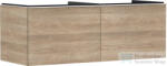 Hansgrohe XELU Q 136x57 cm-es 2 fiókos fali szekrény pulthoz, matt fehér fogantyúval, természetes tölgy 54068700 (54068700)