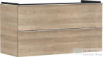 Hansgrohe XELU Q 118x49, 5 cm-es 2 fiókos fali szekrény króm fogantyúval, természetes tölgy 54037000 (54037000)